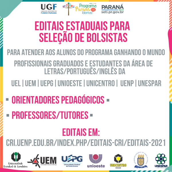 Estado prorroga editais para seleção de orientadores pedagógicos e professores para Programa de Ensino de Inglês a Distância