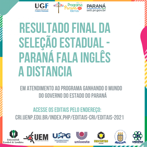 UENP divulga bolsistas aprovados em programa de ensino de inglês a distância